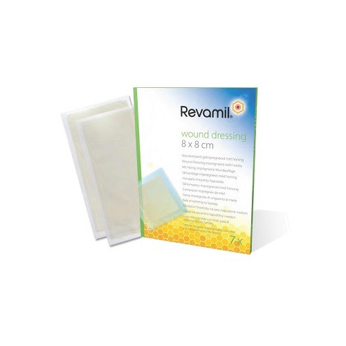 REVAMIL GARZA MED 8X8CM 7PZ