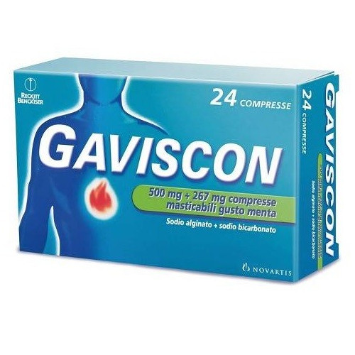 GAVISCON 24CPR MENT 500+267MG