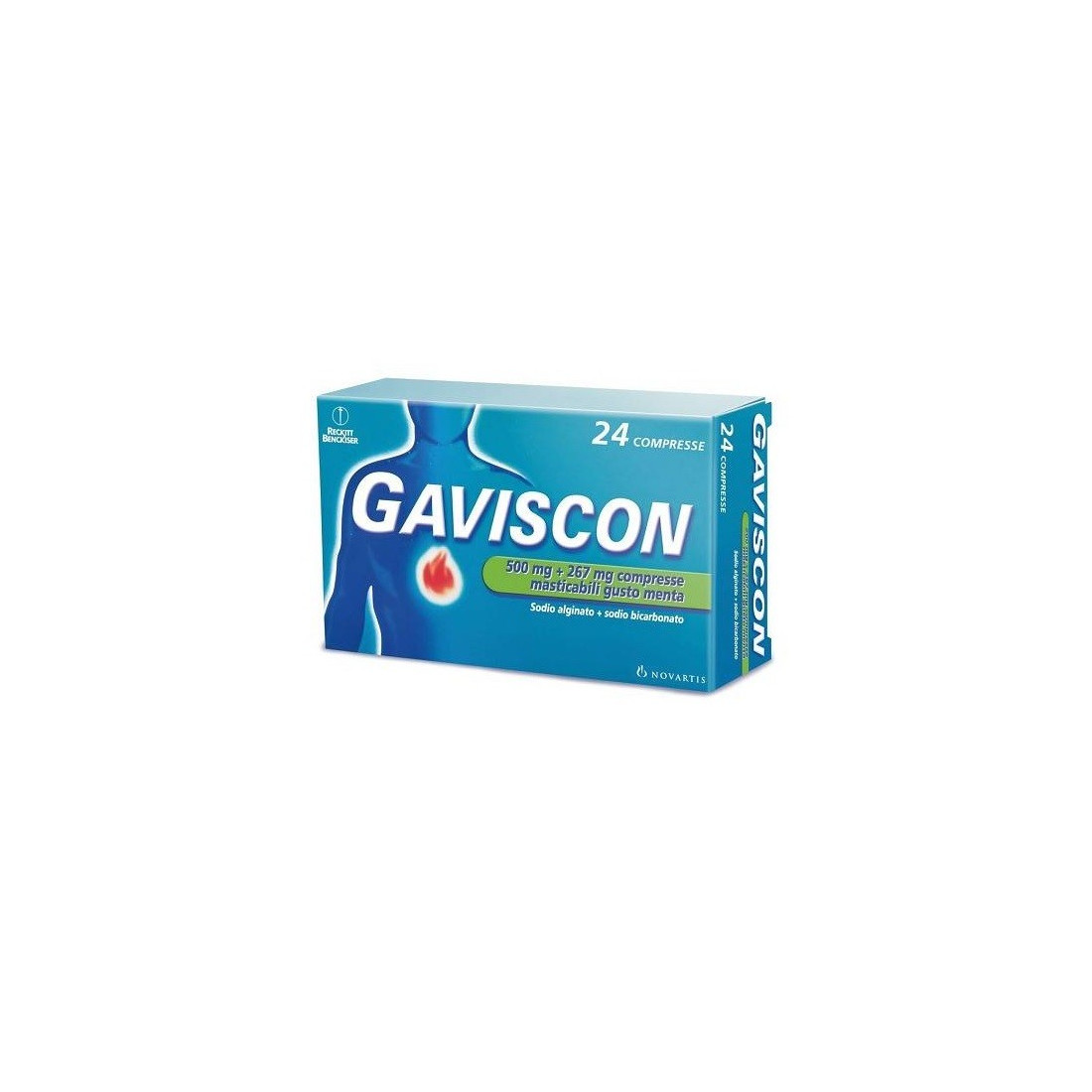 GAVISCON 24CPR MENTA 500+267MG