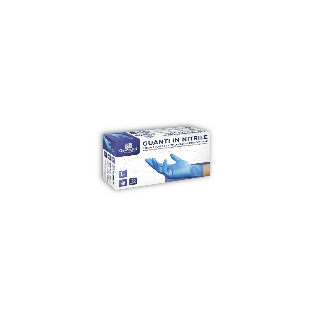 GUANTI NITRILE S/POLV M 100PZ