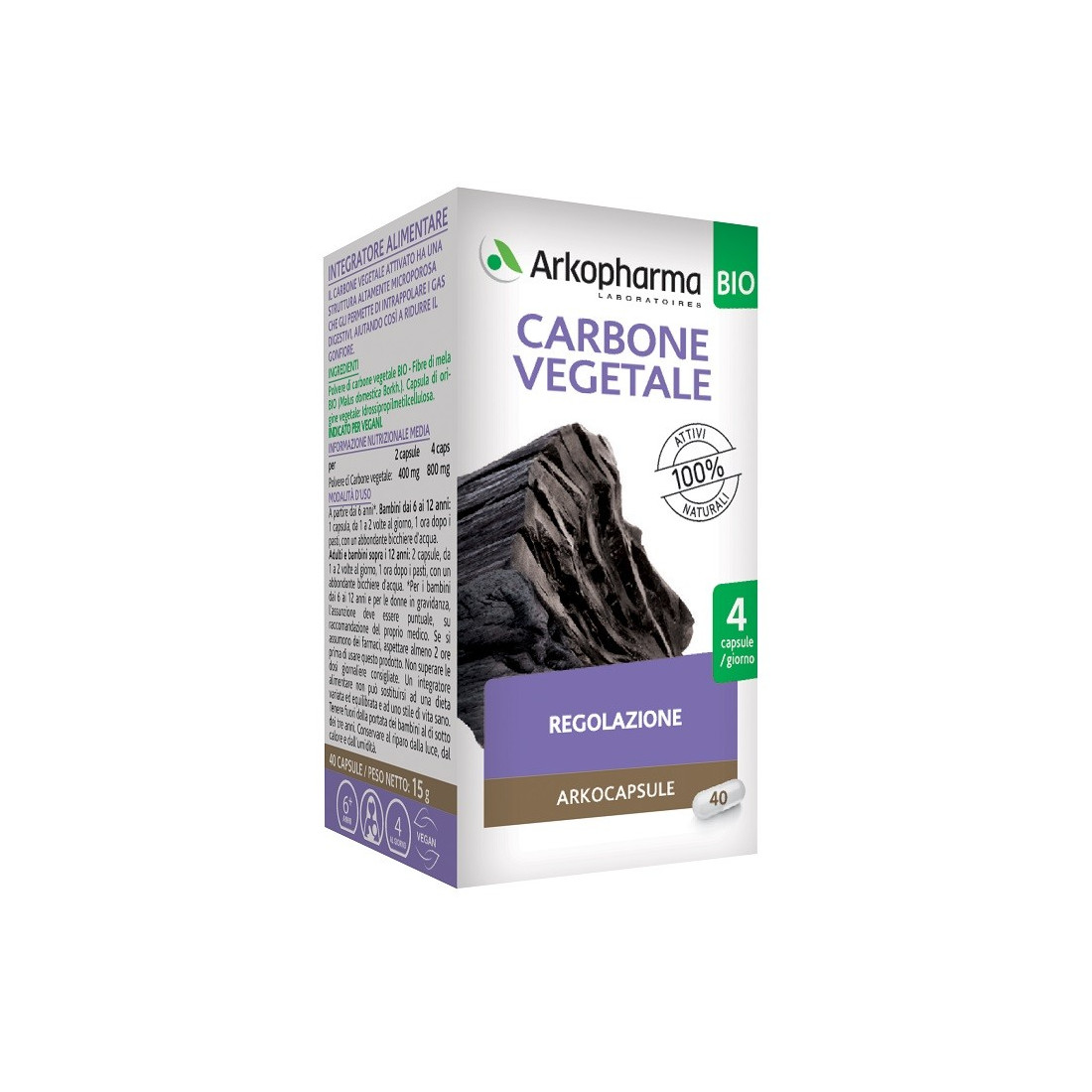 ARKOCPS CARBONE VEGETALE BIO 40 CAPSULE
