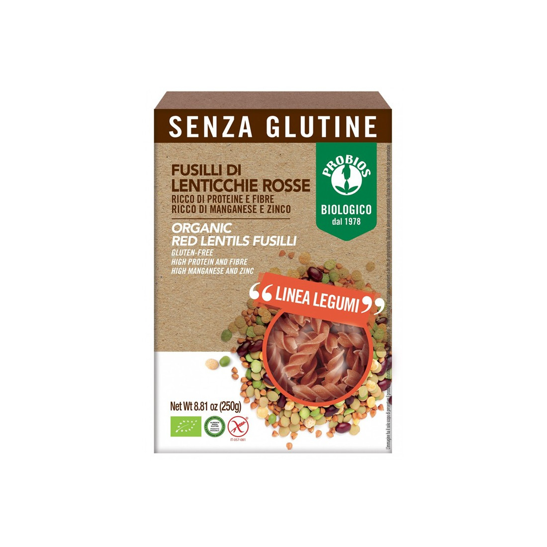 FUSILLI 100% LENTICCHIE ROSSE