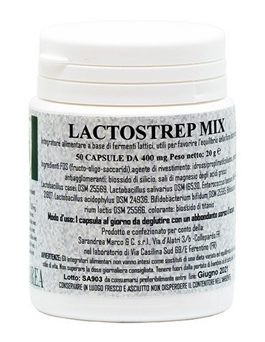LACTOSTREP MIX 500 MG 50 CPS