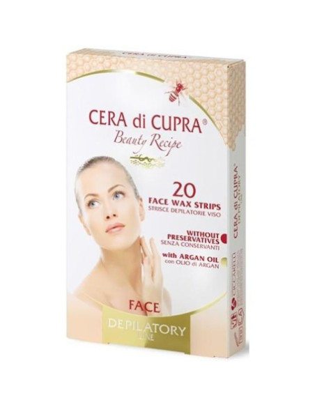 CERA DI CUPRA STRISCE DEPILATORIE VISO 20PZ