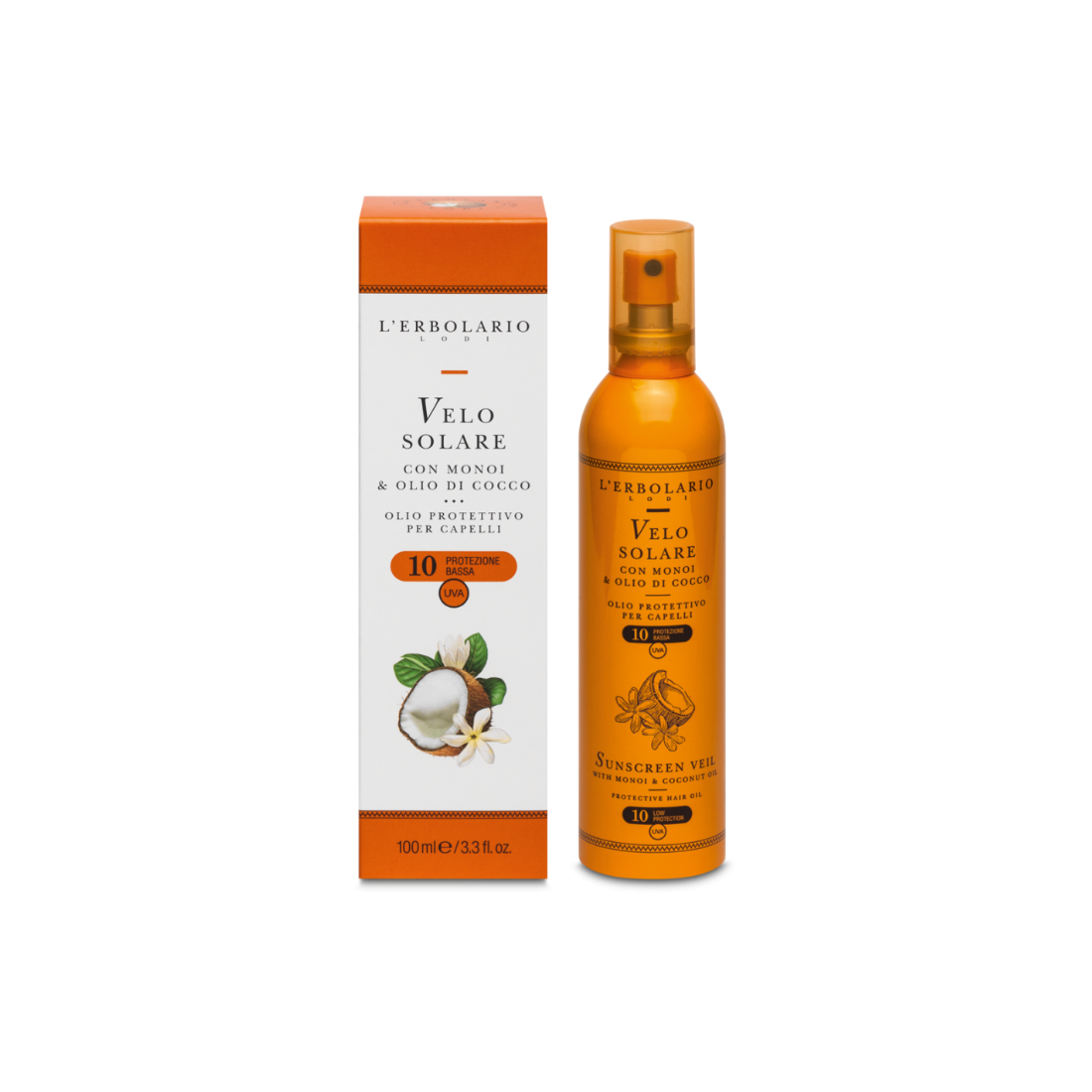 VELO SOLARE MONOI/OLIO COCCO SPF10