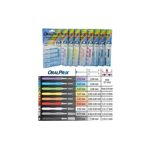 ORALPROX BLISTER 6PCS SIZE 8 BLACK