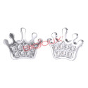BJT705 EARRINGS BABY CROWN SS