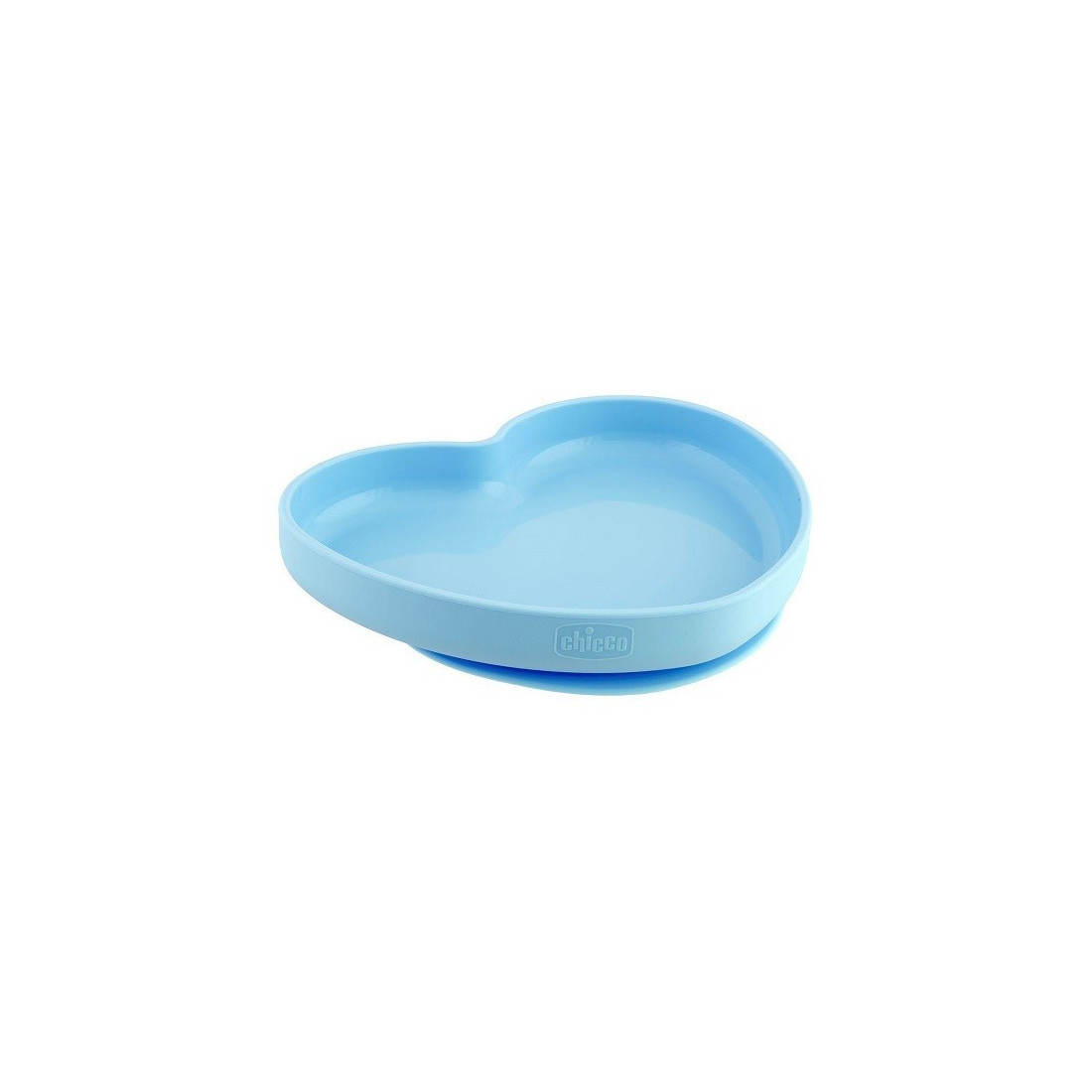 CHICCO PIATTO CUORE VENTOSA SILICONE BLU