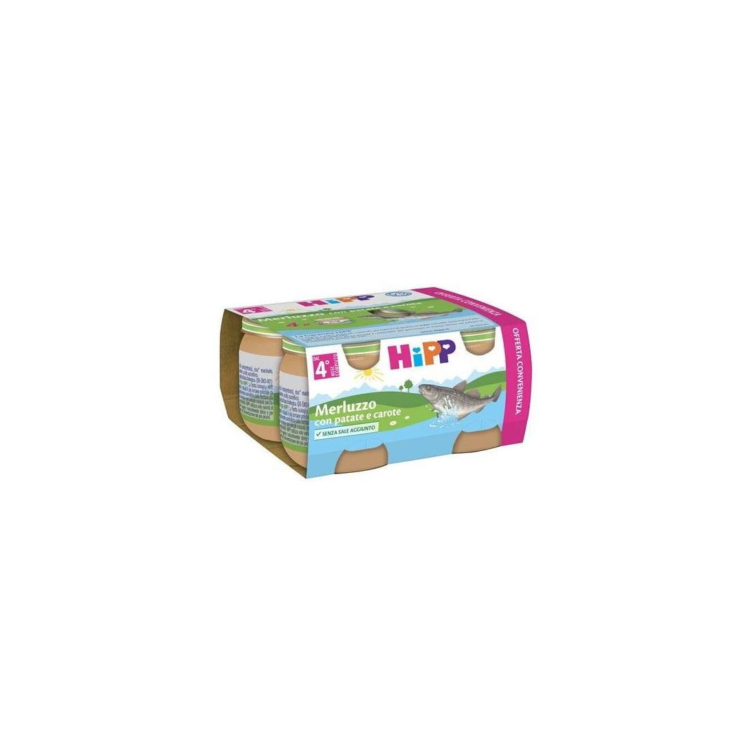 HIPP OMOG MERLUZ/PAT/CAR 4X80G