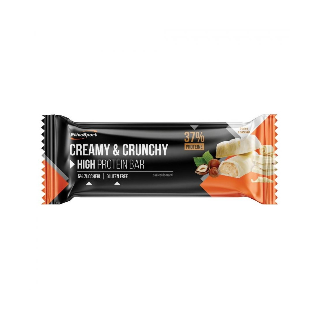 Proteic bar 37% crispy and creamy Taste White chocolate and hazelnut - Without Glutine and Lactose