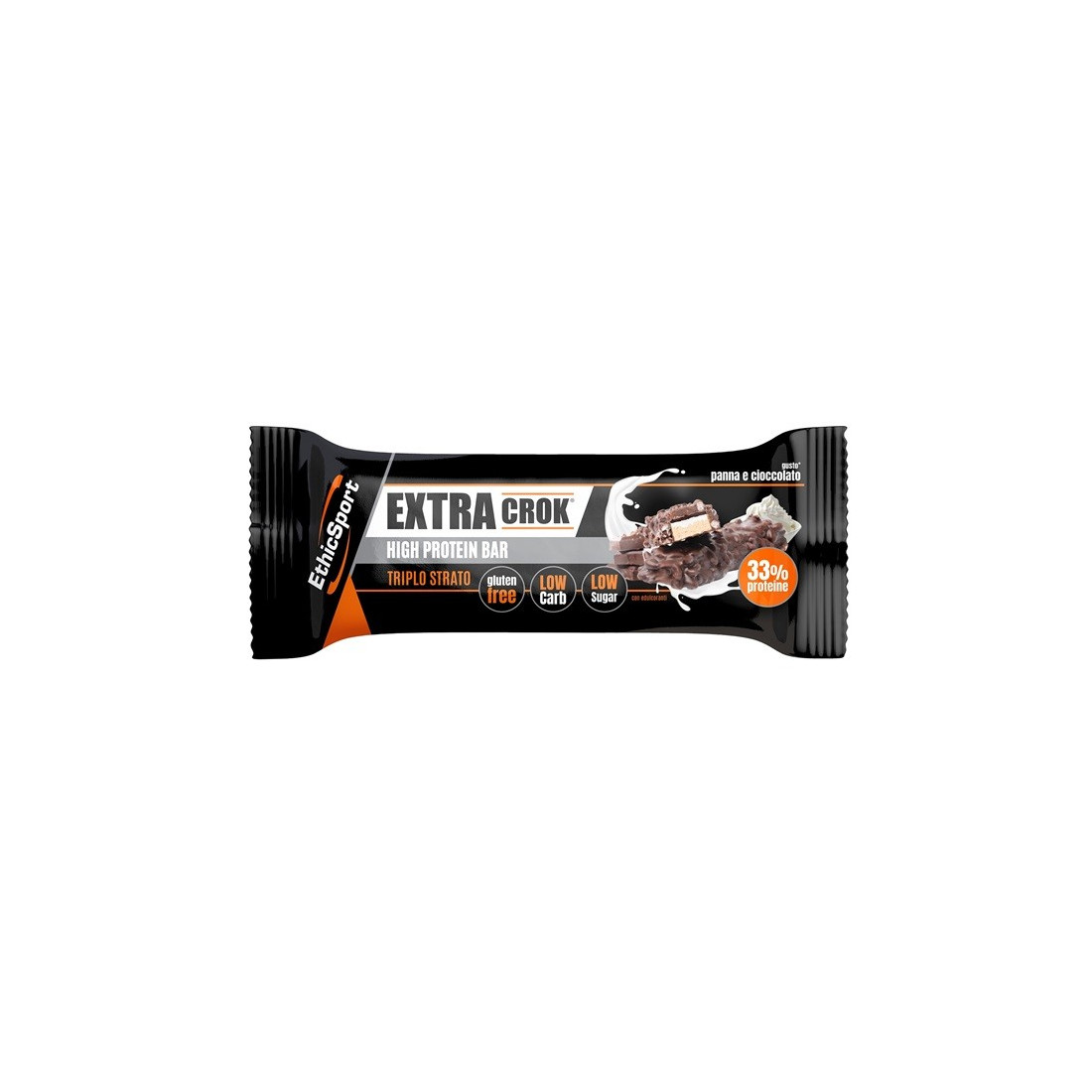 Croccante and Creamy Proteic Bar with Cream and Chocolate - 33% Protein for Muscle Recovery