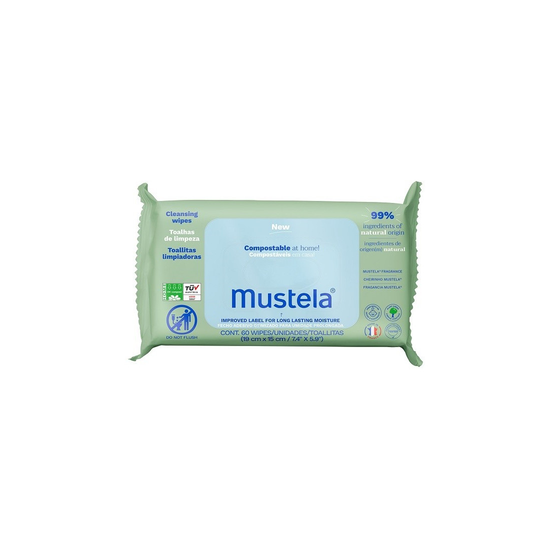 MUSTELA SALVIETTE COMPOST 60PZ
