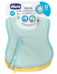 CHICCO BAVAGLINO 0M+ 2PZ AZZ