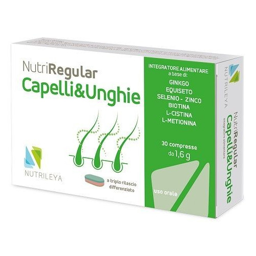 CAPELLI & UNGHIE  NUTRIREGULAR - 30CPR INTEGRATORE ALIMENTARE NUTRILEYA