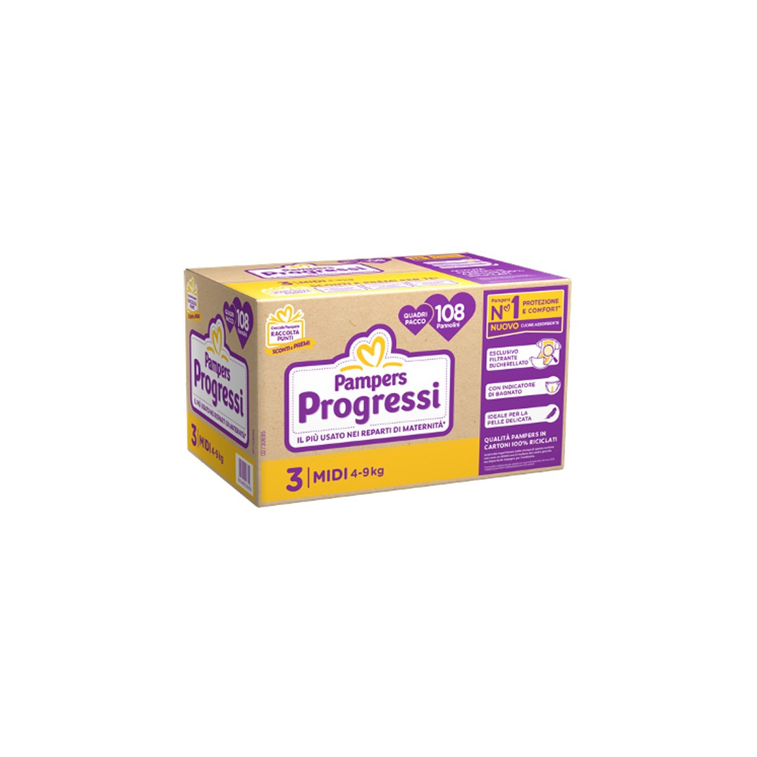 PAMPERS QU PROG MIDI 108PZ