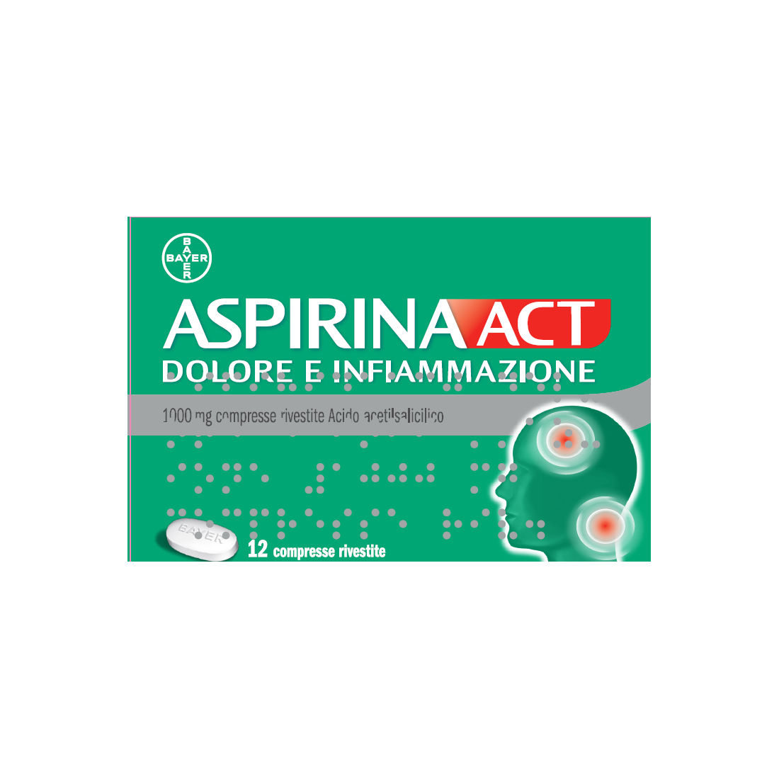 ASPIRINAACT DOL INF 12CPR 1G