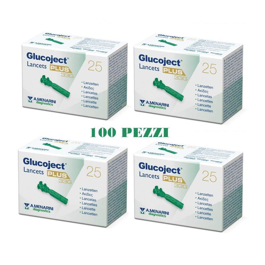 GLUCOJECT LANCETS PLUS 33G 100PZ