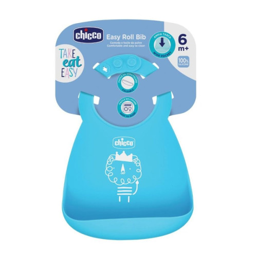 CHICCO BAVAGLINO SILICONE AZZURRO