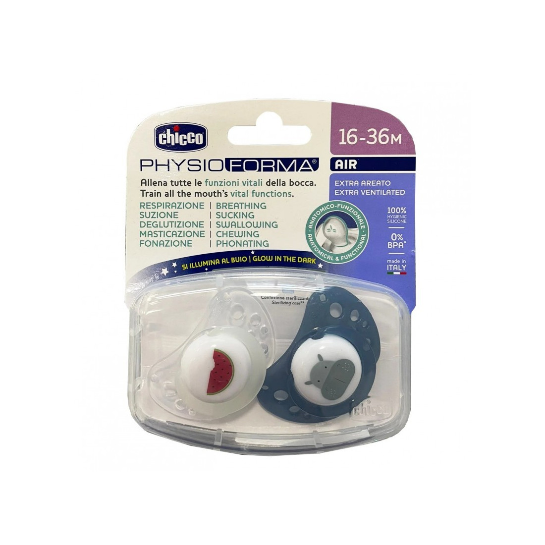 CHICCO SUCCHIETTO AIR BLU LUMINOSO 16-36M 2P