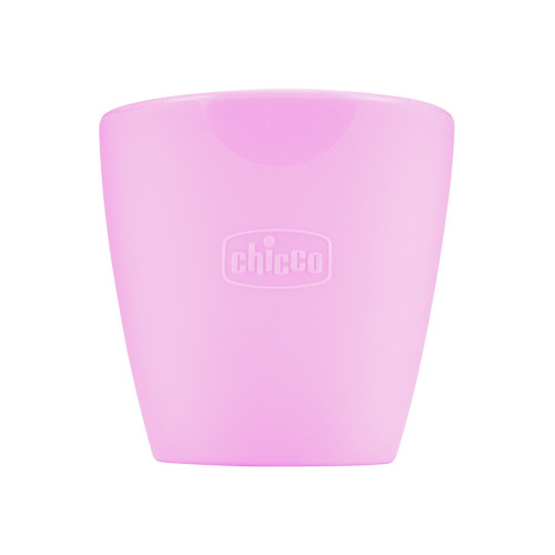CHICCO BICCHIERE SILICONE ROSA 6M+