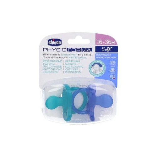 CHICCO GOMMOTTO SILICONE AZZURRO 16-36 2PZ