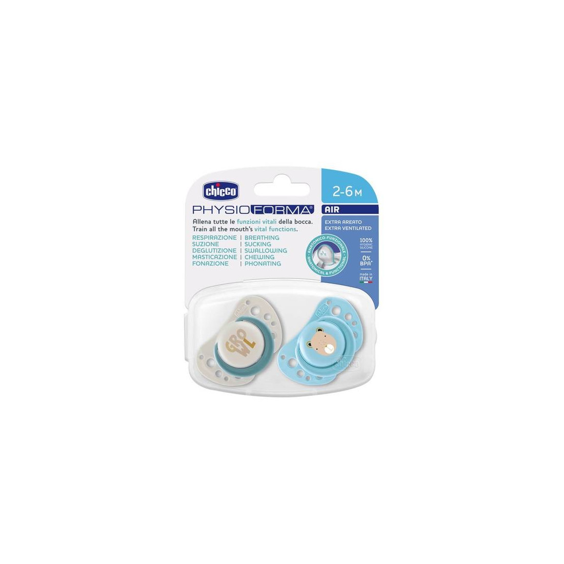 CHICCO SUCCHIETTO AIR AZZURRO SIL 2-6M 2PZ