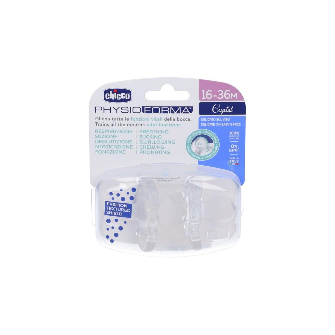 CHICCO GOMMOTTO SILICONE CRYSTAL 16-36 2PZ