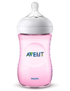 AVENT BIB NAT PP ROSA 260ML