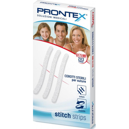 PRONTEX STITCH STRIPS 3X75 10P