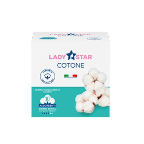 LADYSTAR ASSORBENTI COTONE GIORNO ALI 10 PEZZI