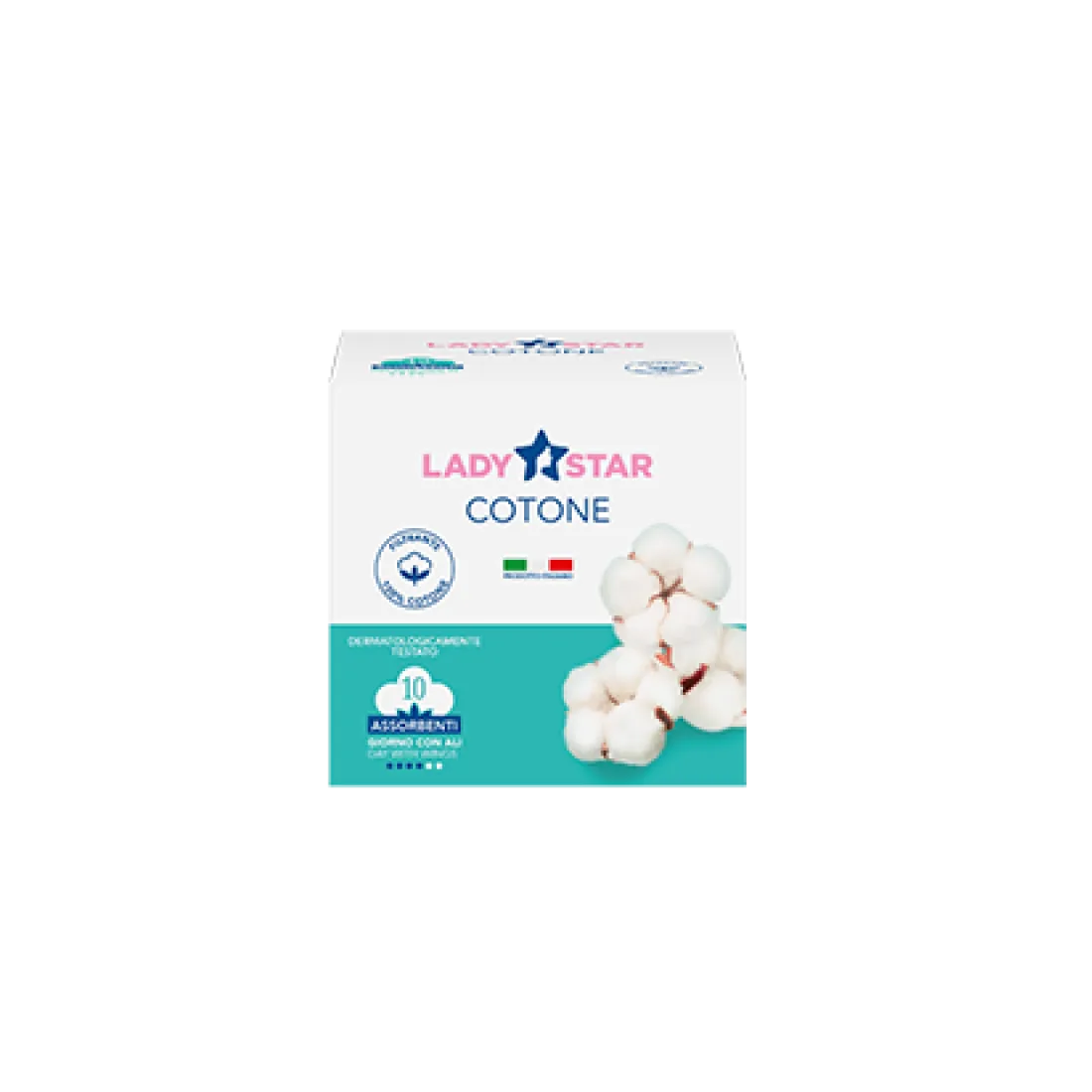 LADYSTAR ASSORBENTI COTONE GIORNO ALI 10 PEZZI