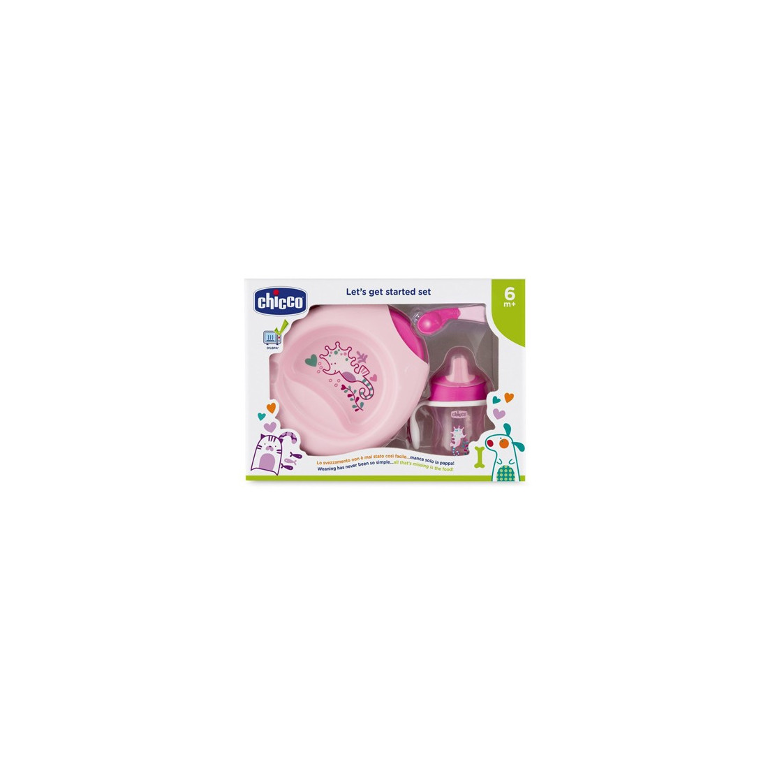 CHICCOSET PAPPA 6M+ ROSA C/CUCCH