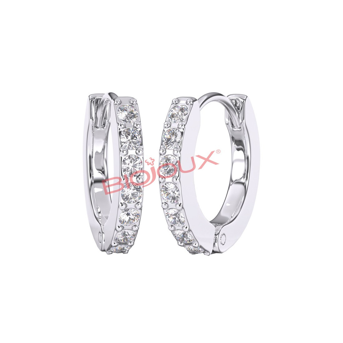 BJT727 Earrings Whit Crys SS