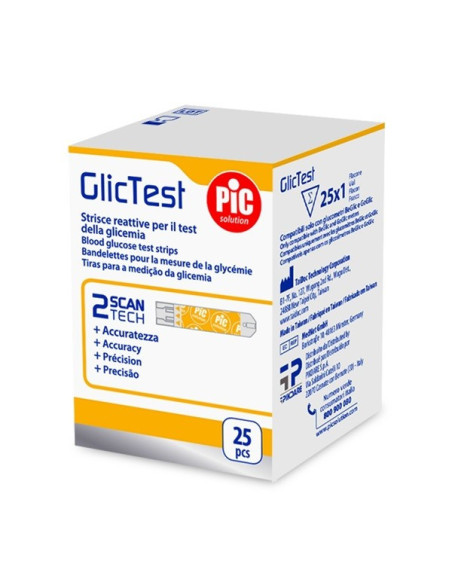 PIC STRISCE GLICTEST 25PZ