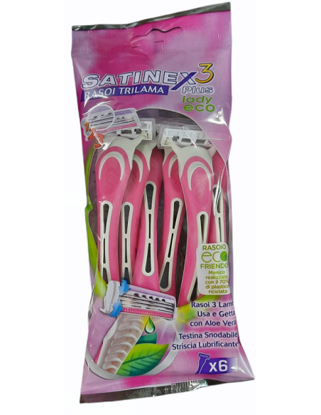 SATINEX3 RASOIO ECO LADY 6PZ