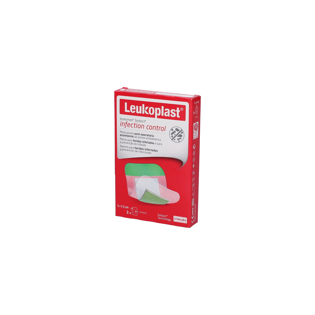 LEUKOMED SORBACT 5X7,2CM