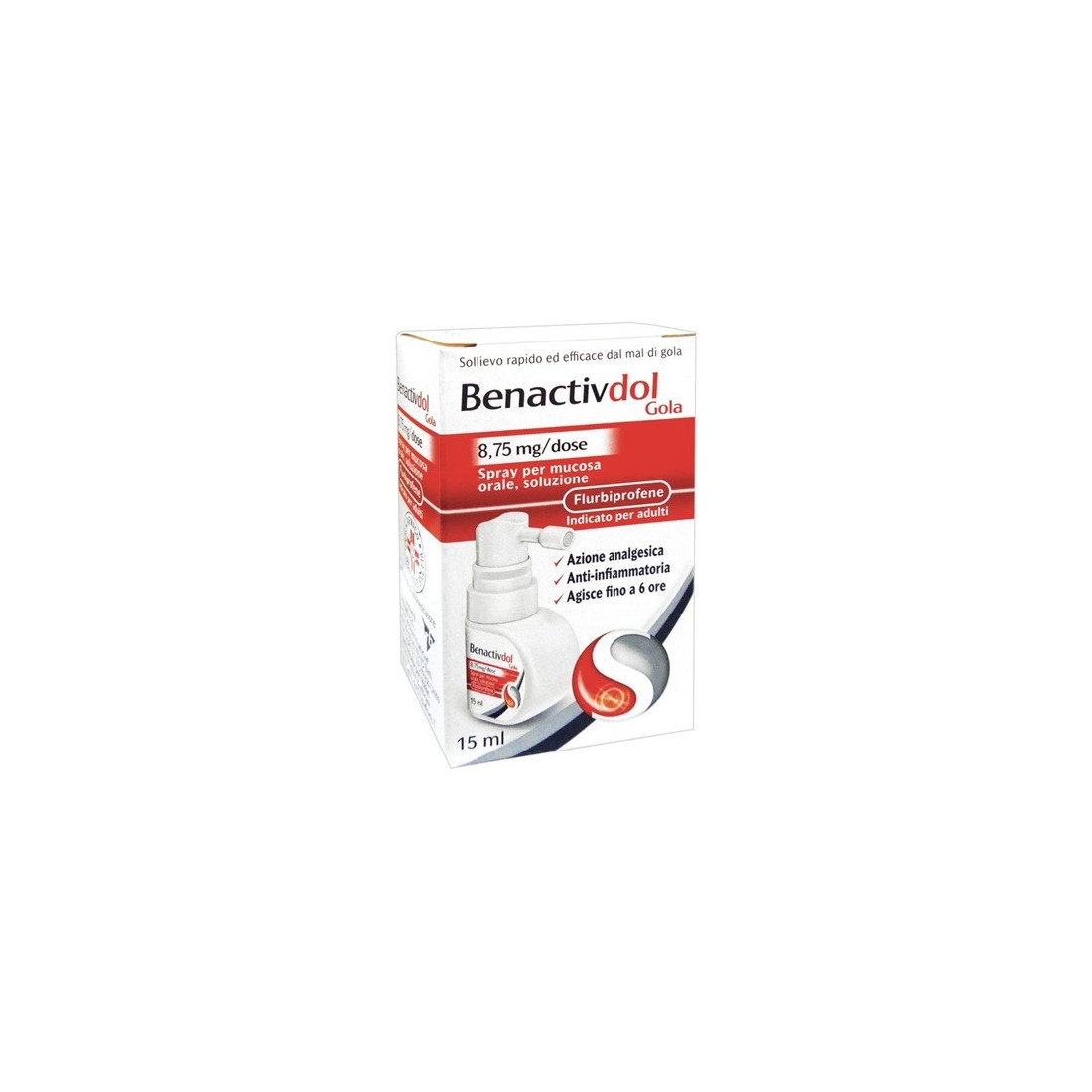BENACTIVDOL GOLLA SPRAY 15ML8.75 IS NOT INTENDED TO BE USED FOR THE TREATMENT OF: