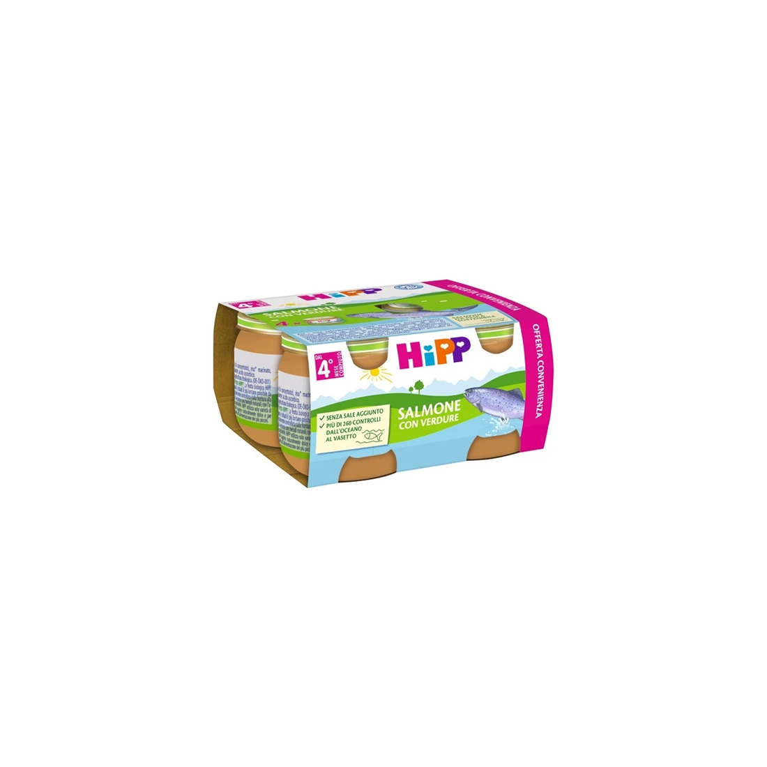 HIPP OMOG SALMONE/VERDURE 4X80G