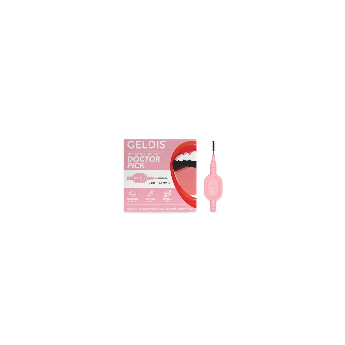 Geldis Doctor Pick Scovolini Interdentali 0,4 mm Rosa – 7 Pezzi