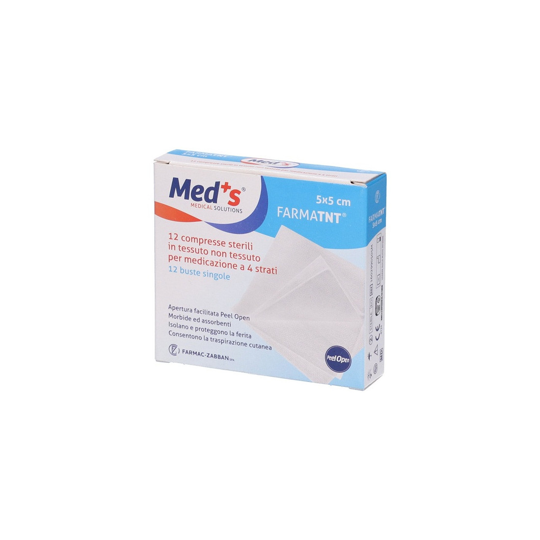 GARZA MEDS TNT 5X5CM 12PZ