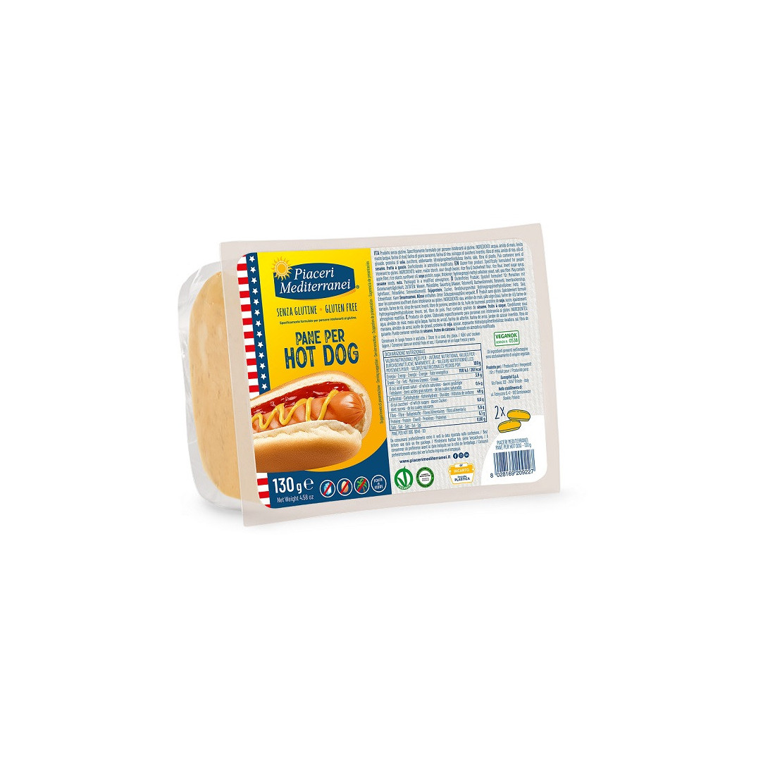 PIACERI MEDIT PANE HOT DOG130G