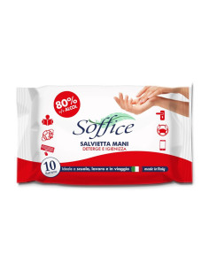 SALVIETTA MANI 80% ALC 10PZ