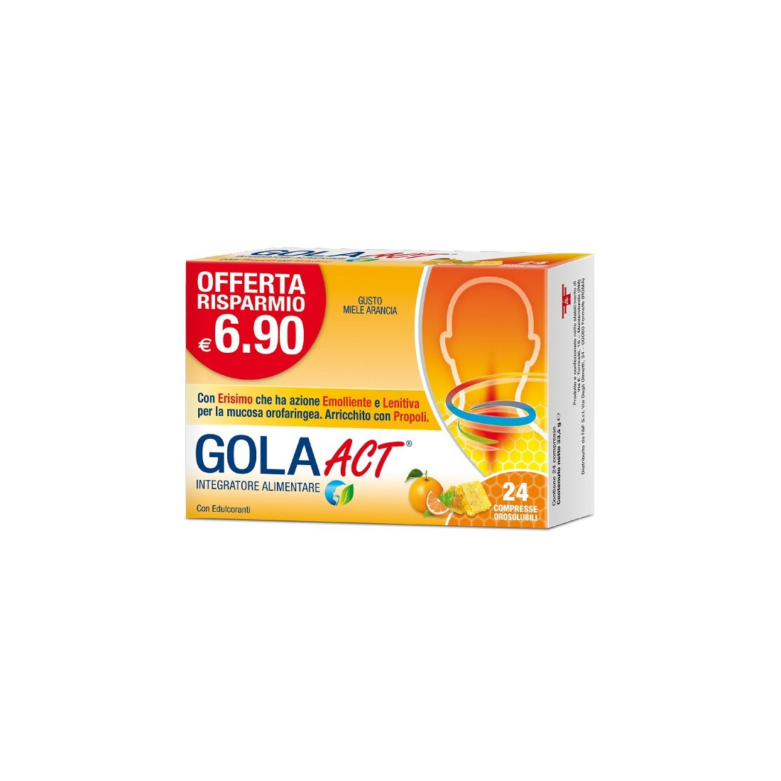 GOLA ACT MIELE ARANCIA 24CPR