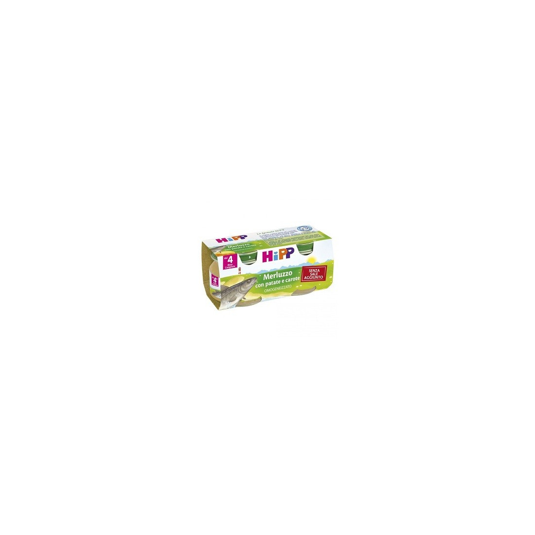 HIPP OMOG MERLUZ/CAR/PAT 2X80G