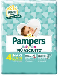 PAMPERS BD DOWNCOUNT MAXI 18PZ