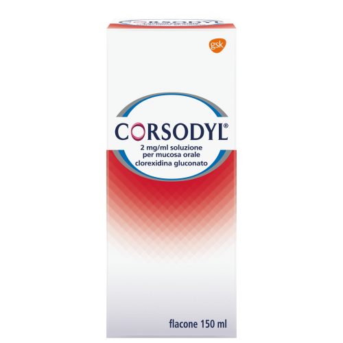 CORSODYL SOLUZ 150ML 200MG/100