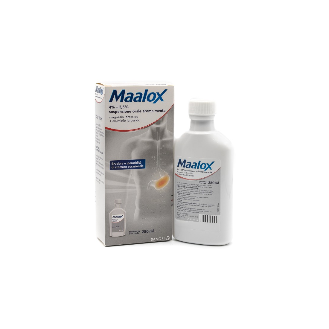 MAALOX OS SOSP 250ML 4+3,5% ME